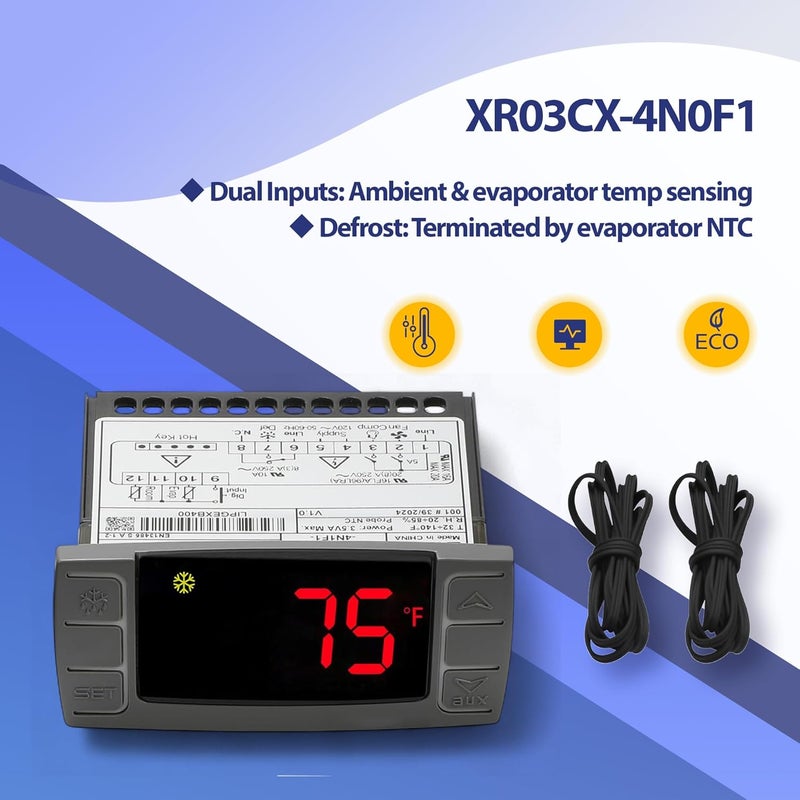 ToolSentryX Digital Temperature Controller XR03CX-4N0F1 for Commercial Refrigeration, 120V 50-60Hz, Compatible with Dixell Programmable Refrigerators/Freezers, Single NTC Probe, Alarm Relay, Detailed Instructions - Image 5